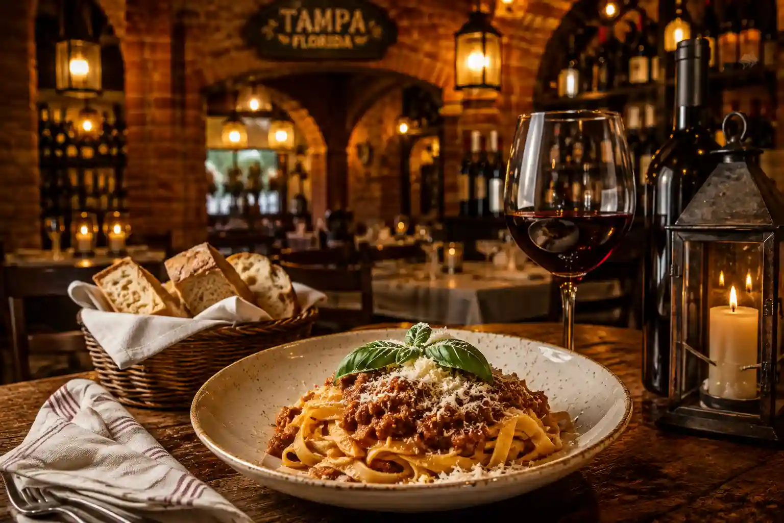 Discover Amaretto Italian Restaurant in Tampa: a culinary journey you can't miss featuring authentic pasta and wine.