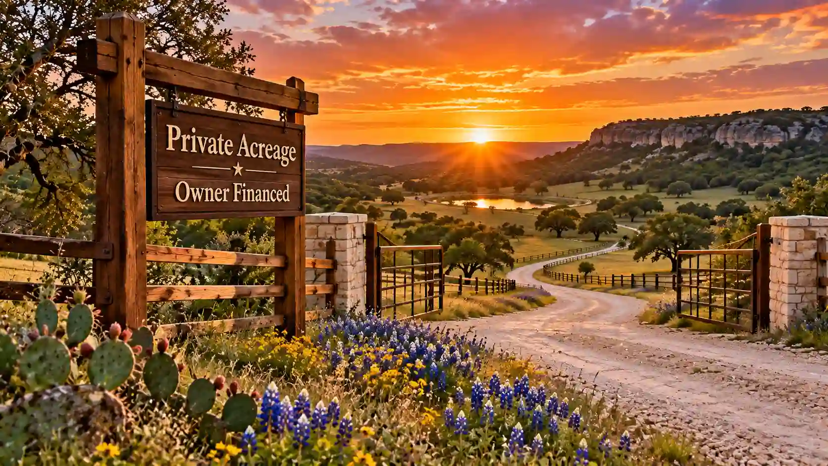 Discover the Benefits of Owner Financed Land in Texas: A Guide to Seizing Your Dream Property showing a scenic Texas Hill Country parcel.