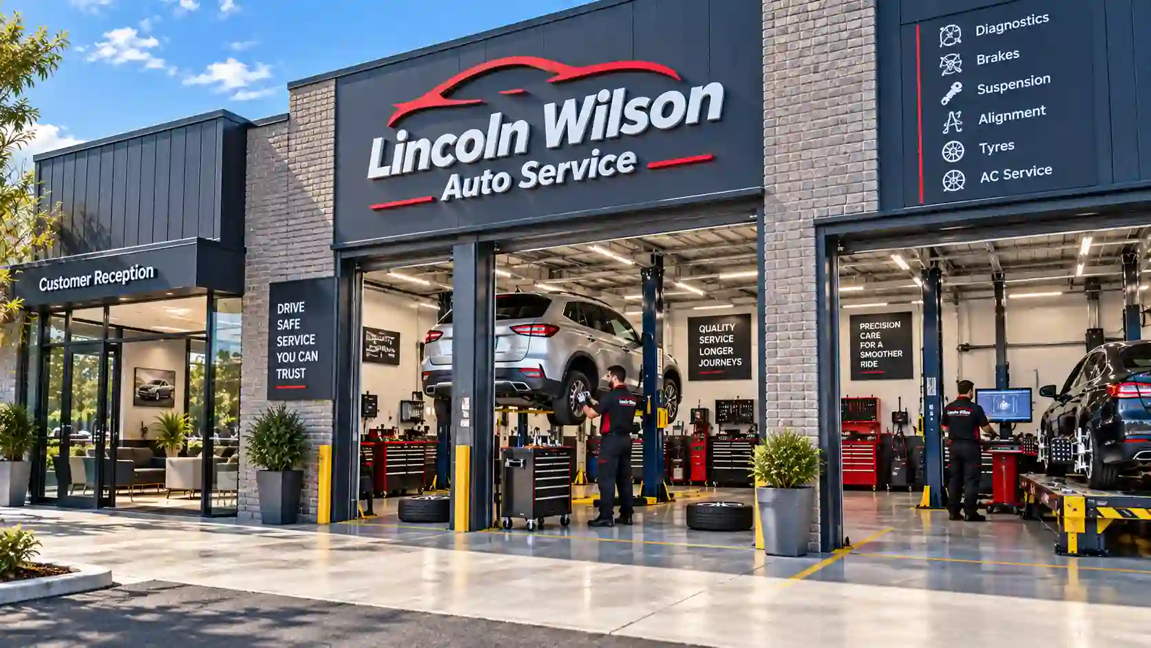 Lincoln Wilson Auto Service: premier solutions for your vehicle's needs with modern repair bays and diagnostics.