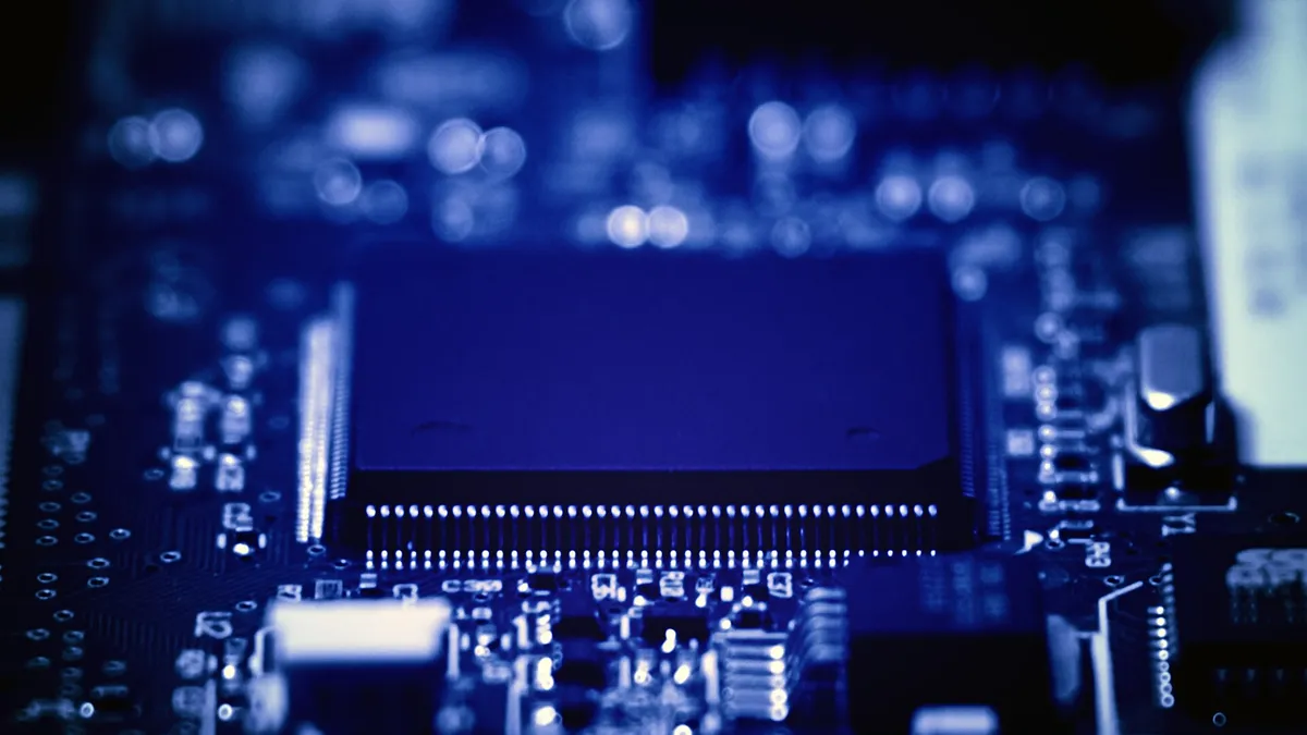 Close-up of a printed circuit board showing the connected pathways behind modern technology trends